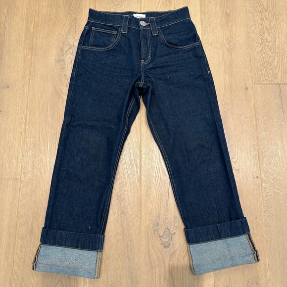 Frame Denim Oversized Cuffed Straight Leg Jeans - Picture 2 of 12